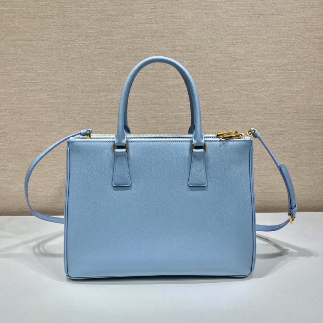 Prada Large Galleria Saffiano Leather Bag Tote Shoulder Bag Light Blue 1BA274